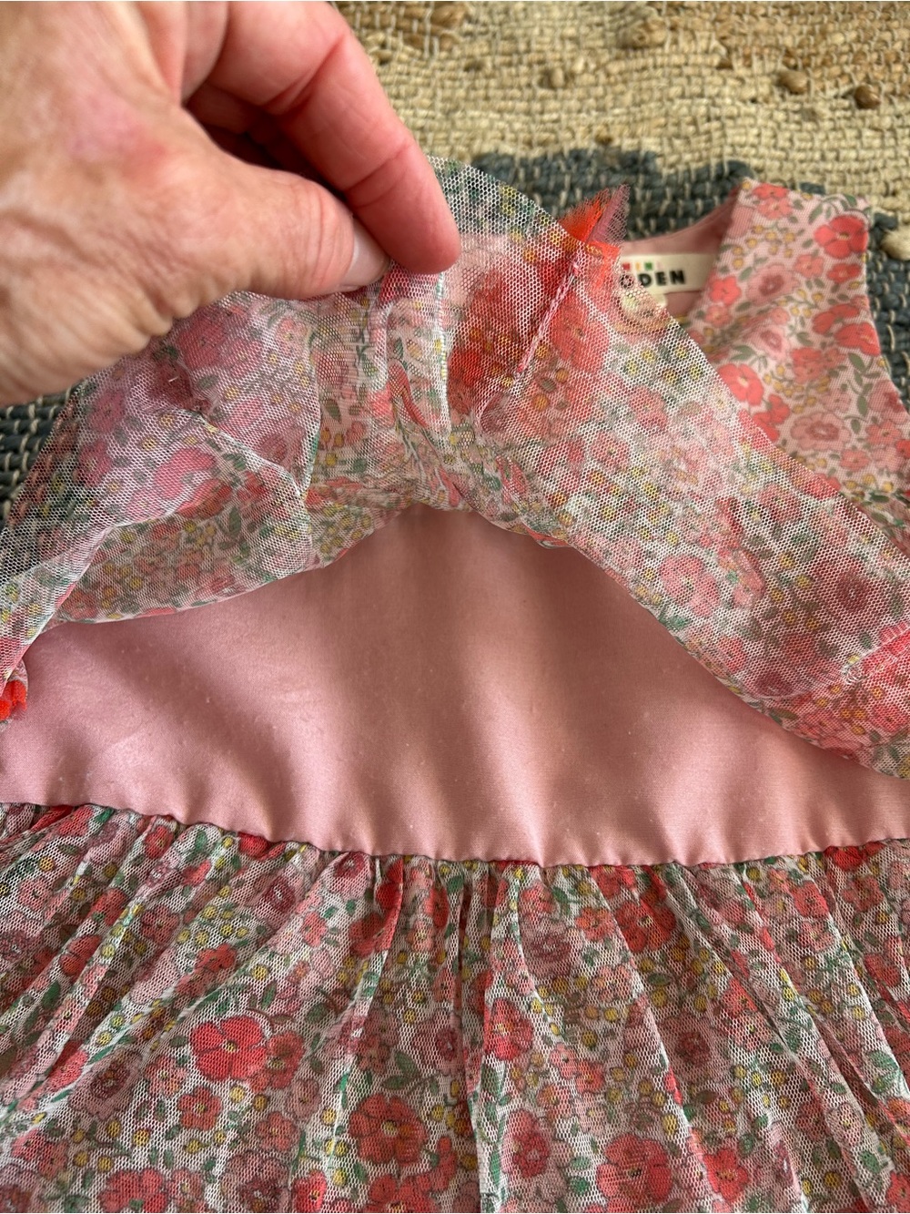 Mini Boden Heart Flutter Floral Party Dress - Picture 5 of 7